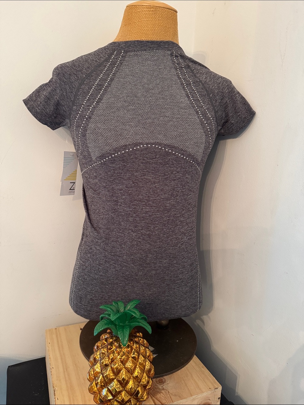 Zella Heather Charcoal Short Sleeve Seamless Tee